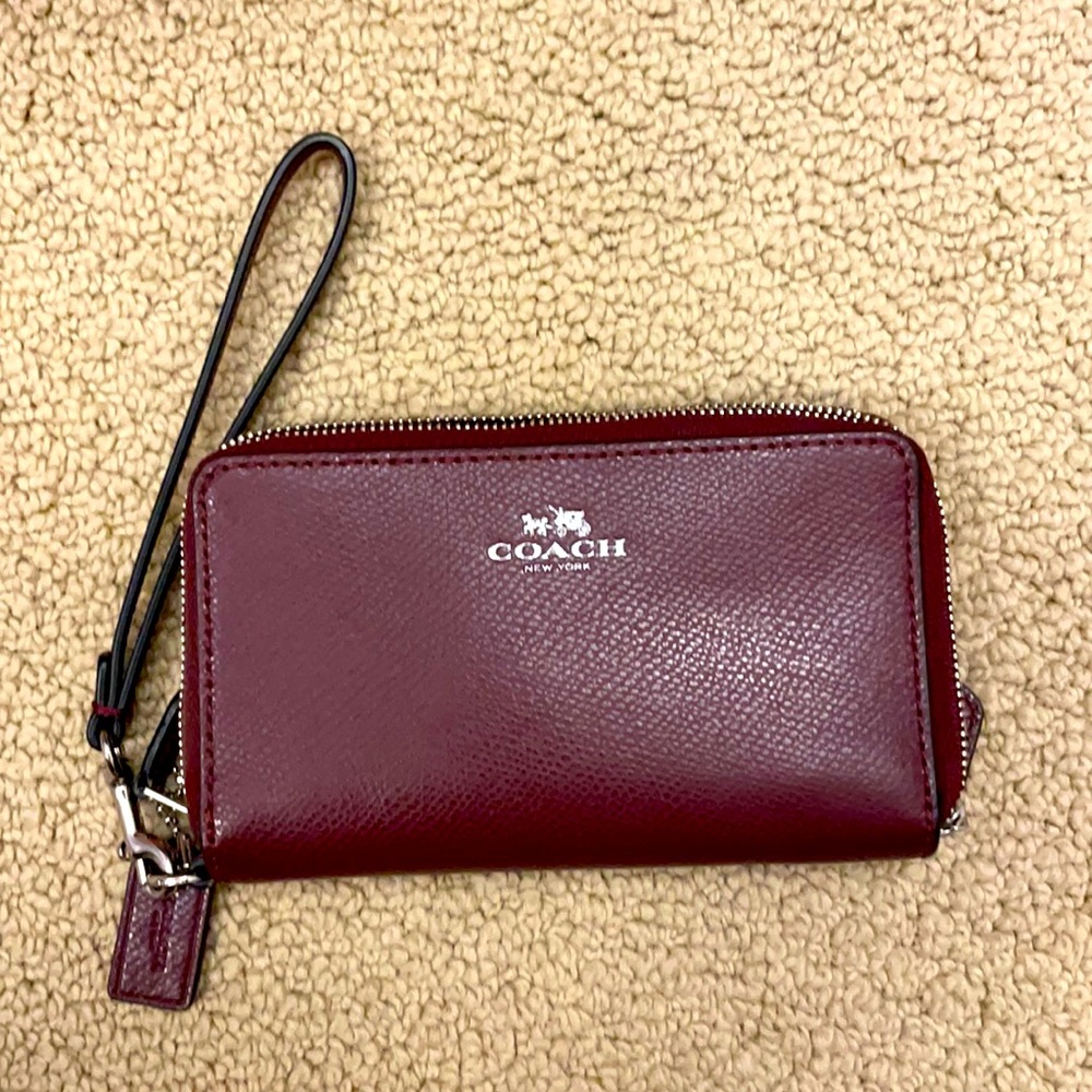 Coach wristlet. Burgundy color. Barely used.